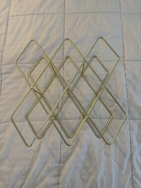 Gold Metal Wine Rack Geometric Diamond Shape Modern Contemporary 10 bottle